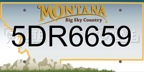 5DR6659 Montana License Plate