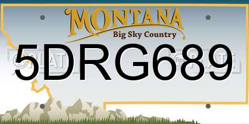 5DRG689 Montana License Plate