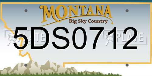 5DS0712 Montana License Plate