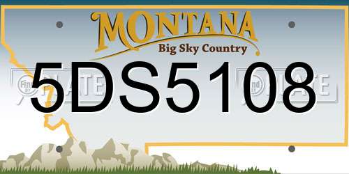 5DS5108 Montana License Plate