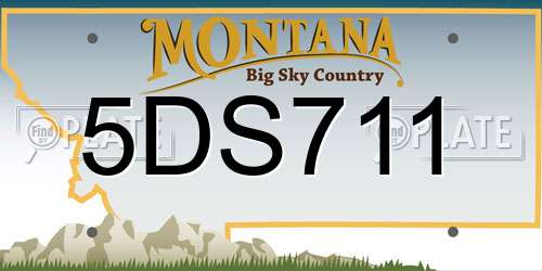 5DS711 Montana License Plate