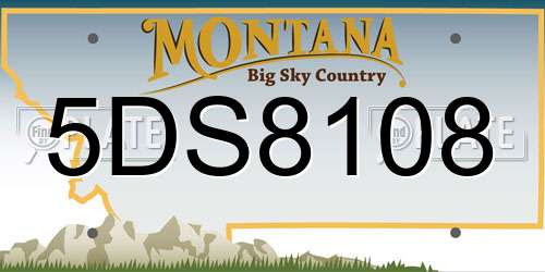 5DS8108 Montana License Plate
