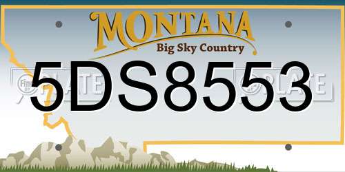 5DS8553 Montana License Plate