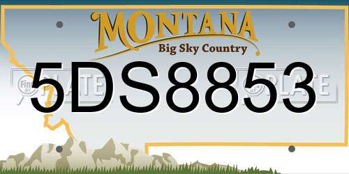 5DS8853 Montana License Plate