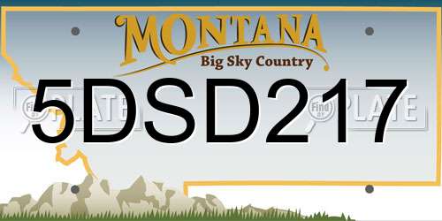 5DSD217 Montana License Plate