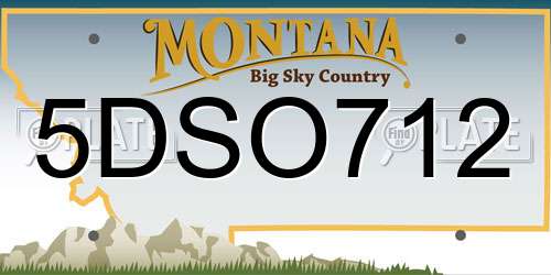 5DSO712 Montana License Plate