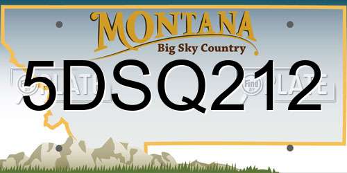 5DSQ212 Montana License Plate