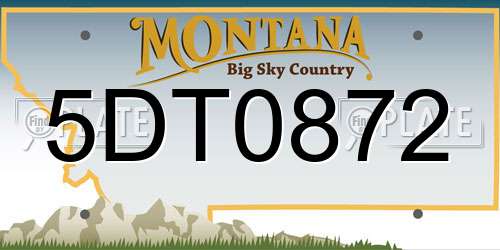5DT0872 Montana License Plate