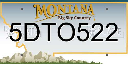 5DTO522 Montana License Plate
