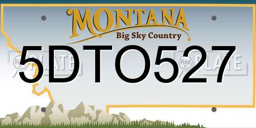 5DTO527 Montana License Plate