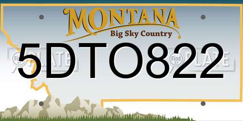 5DTO822 Montana License Plate