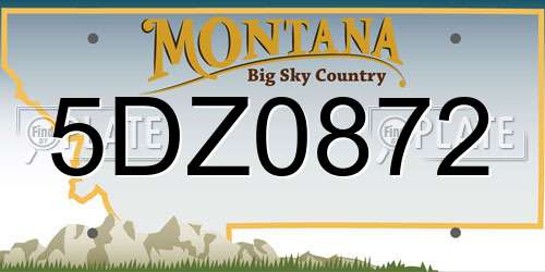 5DZ0872 Montana License Plate