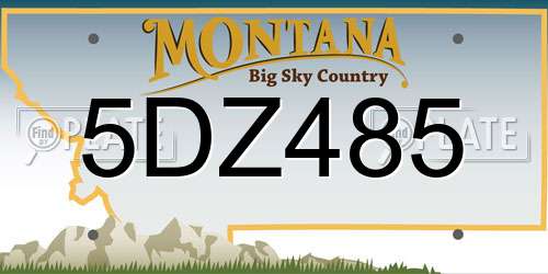 5DZ485 Montana License Plate
