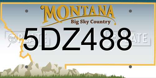 5DZ488 Montana License Plate
