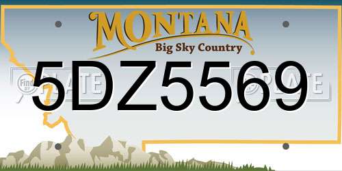 5DZ5569 Montana License Plate