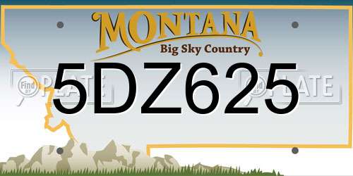 5DZ625 Montana License Plate
