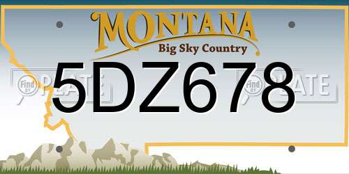 5DZ678 Montana License Plate