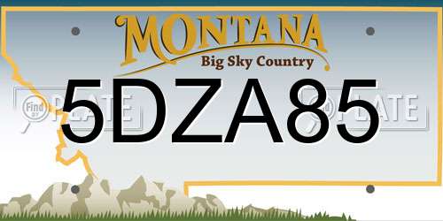 5DZA85 Montana License Plate