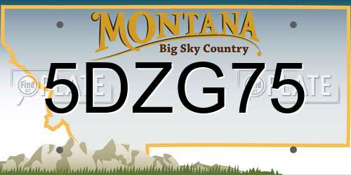 5DZG75 Montana License Plate
