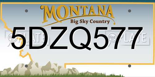 5DZQ577 Montana License Plate