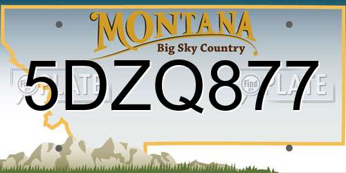 5DZQ877 Montana License Plate
