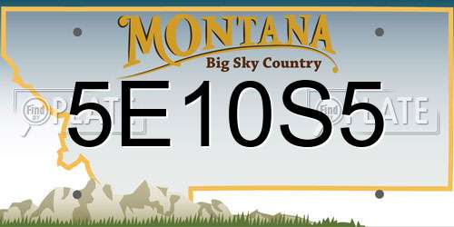 5E10S5 Montana License Plate