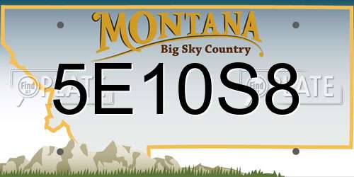 5E10S8 Montana License Plate