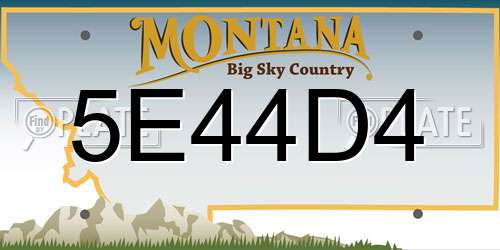 5E44D4 Montana License Plate