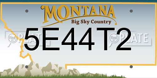 5E44T2 Montana License Plate