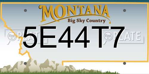 5E44T7 Montana License Plate