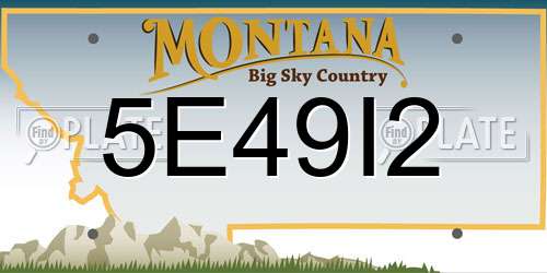 5E49I2 Montana License Plate