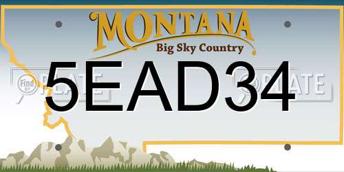 5EAD34 Montana License Plate