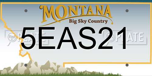 5EAS21 Montana License Plate