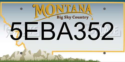 5EBA352 Montana License Plate