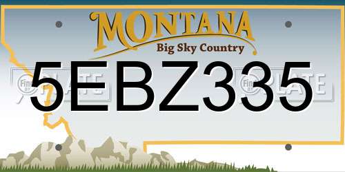 5EBZ335 Montana License Plate