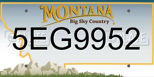5EG9952 Montana License Plate