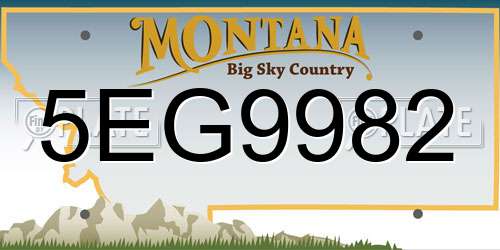 5EG9982 Montana License Plate