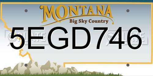 5EGD746 Montana License Plate