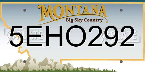 5EHO292 Montana License Plate