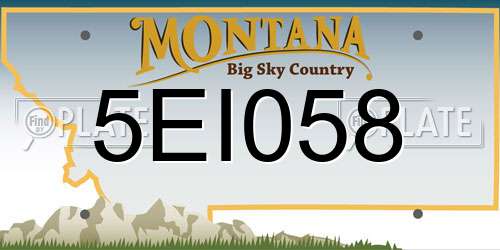 5EI058 Montana License Plate