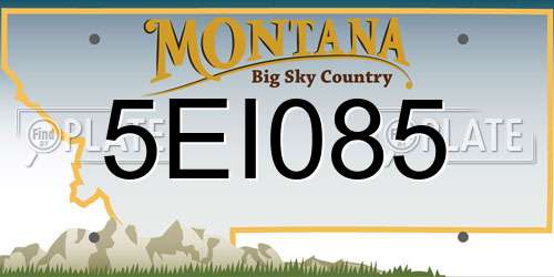 5EI085 Montana License Plate