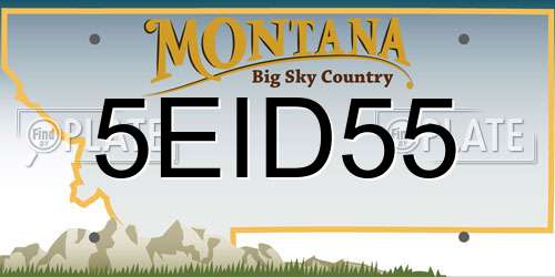 5EID55 Montana License Plate