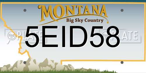 5EID58 Montana License Plate