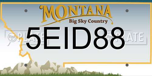 5EID88 Montana License Plate