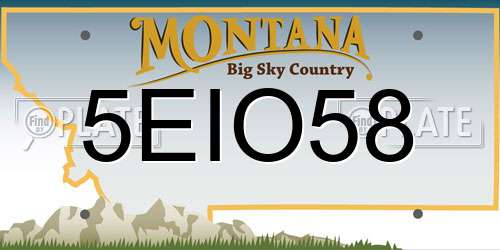 5EIO58 Montana License Plate