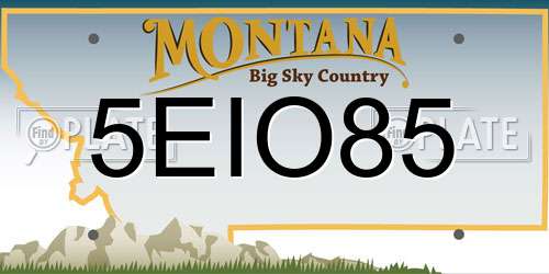 5EIO85 Montana License Plate
