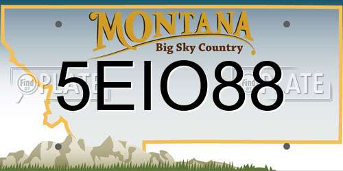 5EIO88 Montana License Plate