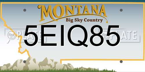 5EIQ85 Montana License Plate