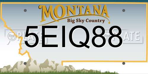 5EIQ88 Montana License Plate