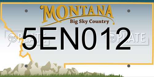 5EN012 Montana License Plate